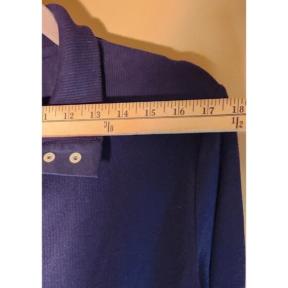 Lauren Ralph Lauren Women's 2X Navy 100% Cotton Button-Up Cardigan Jacket - Picture 7 of 7